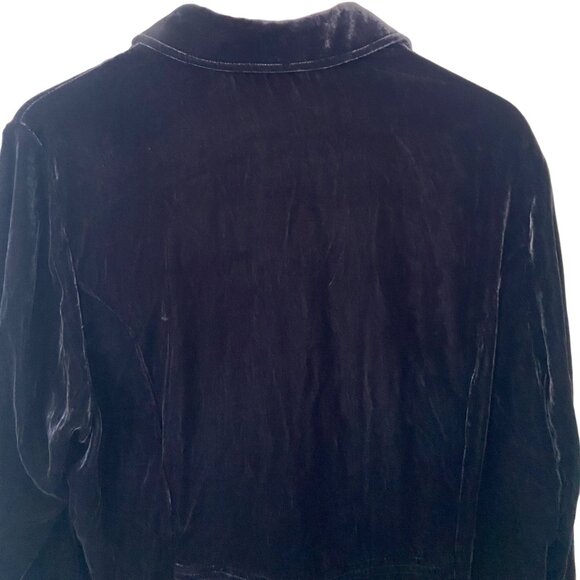 Coldwater Creek Women's Black Velvet Long Sleeve Blouse Top Size 1X Button Up - Picture 4 of 8